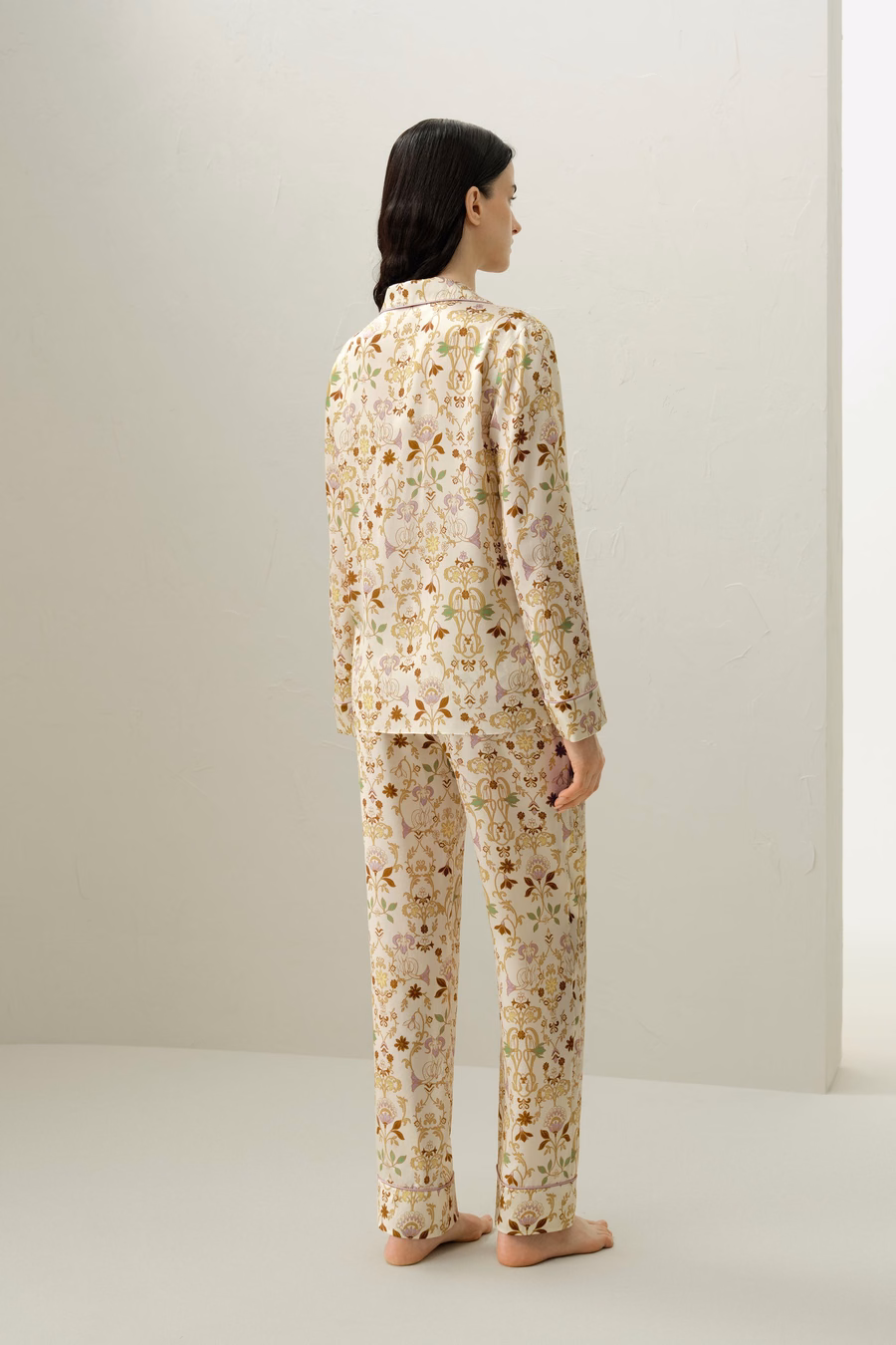 Ensemble de pyjama en soie classique pour le zodiaque Capricorne