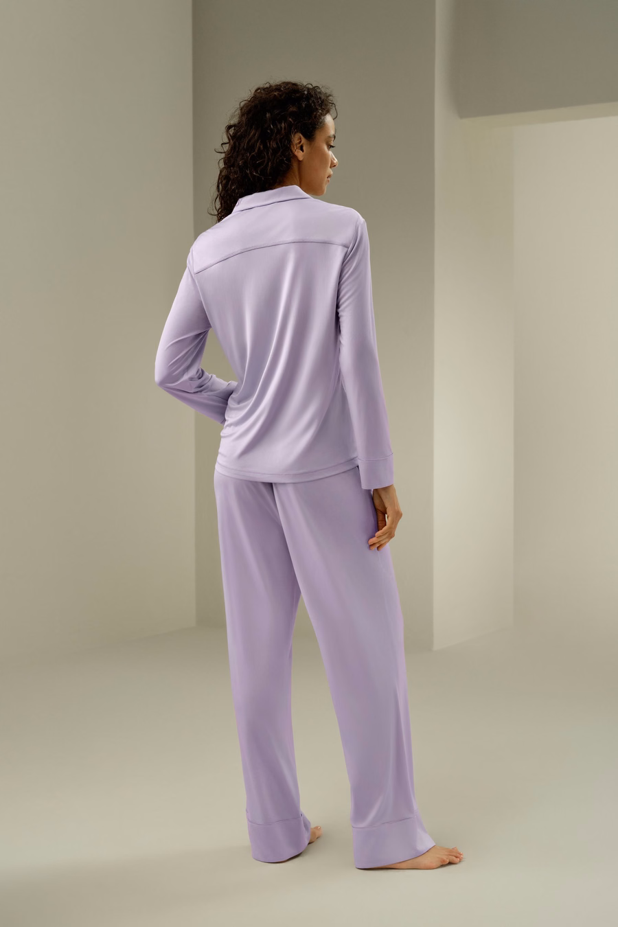 Ensemble de Pyjama Classique en Jersey de Soie