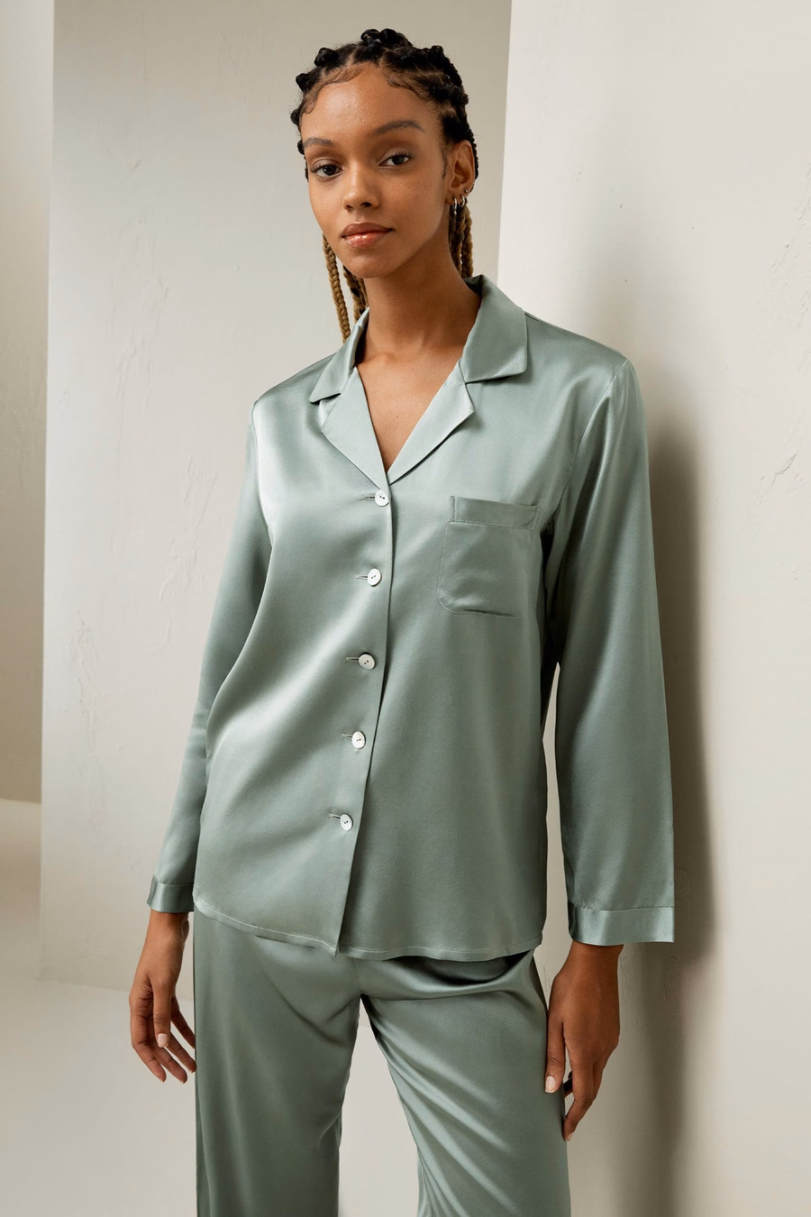 Ensemble de vêtements de nuit en soie pour femmes