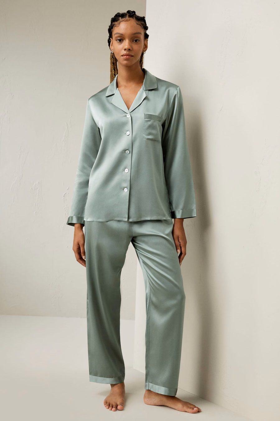 Ensemble de vêtements de nuit en soie pour femmes
