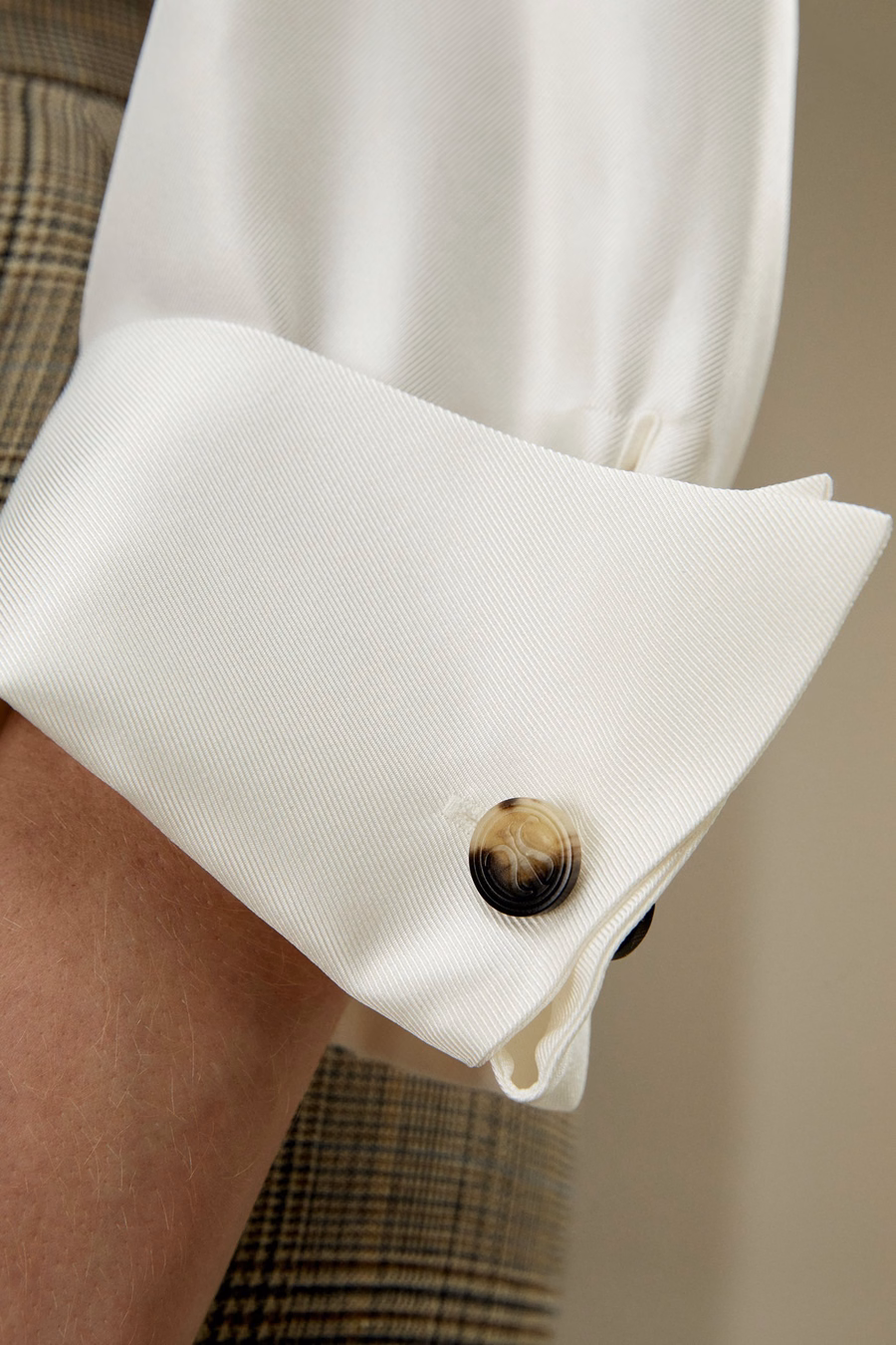 Blouse en soie twill avec encolure bateau