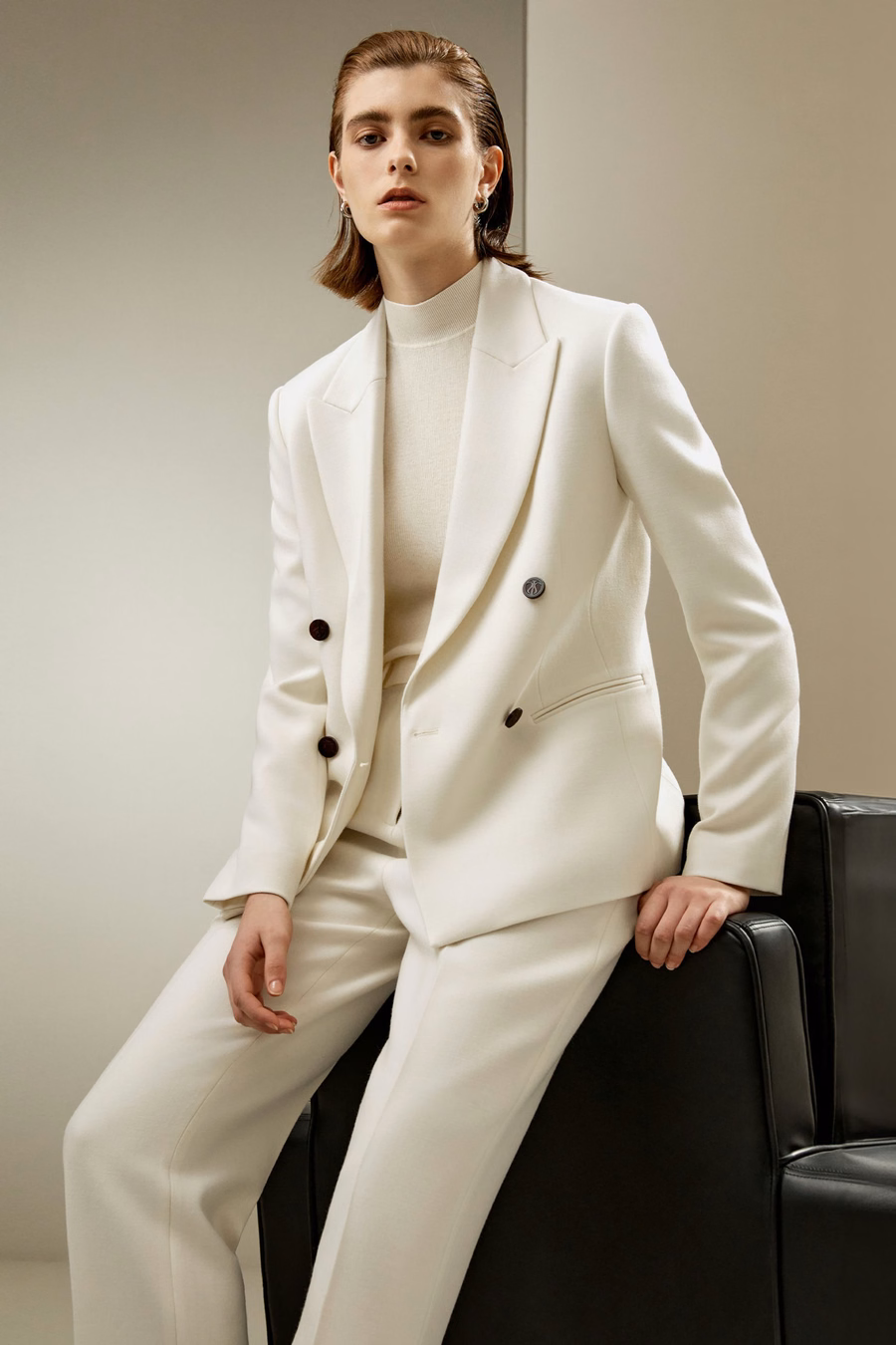 Blazer en laine à double boutonnage