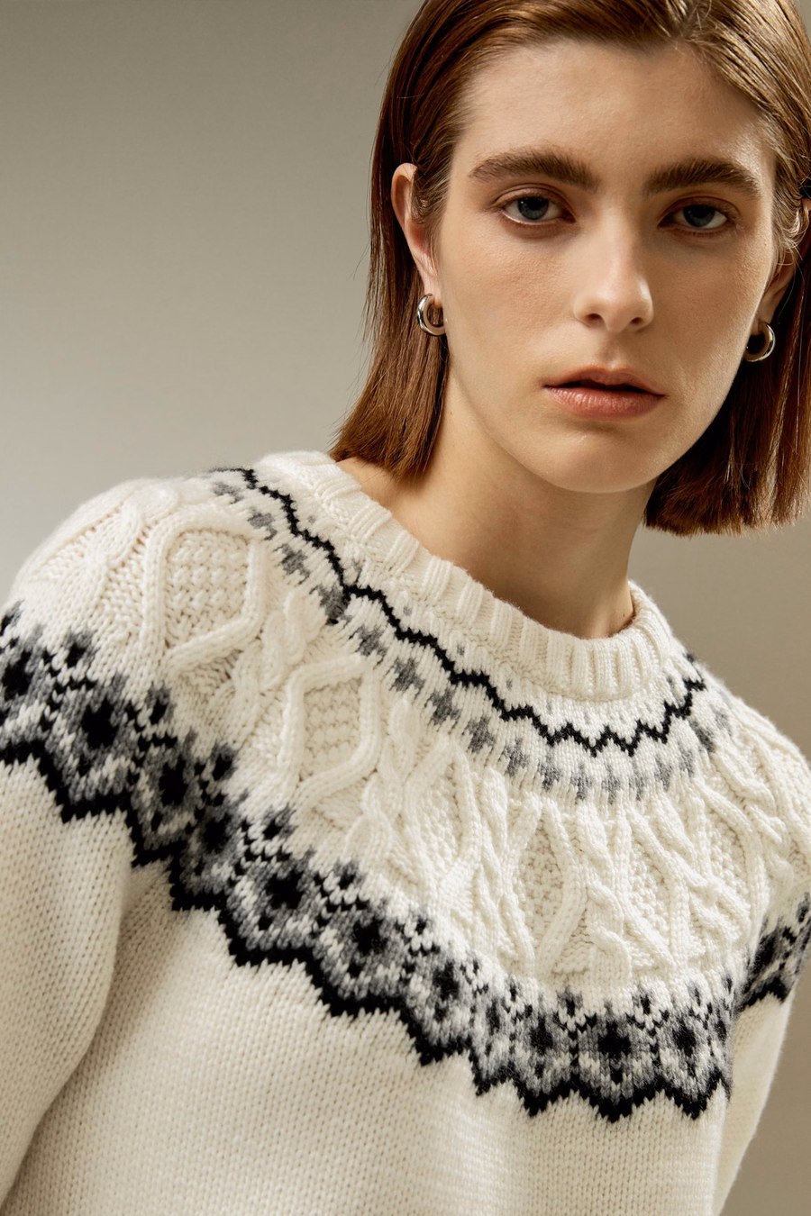 Pull à col rond Fair Isle
