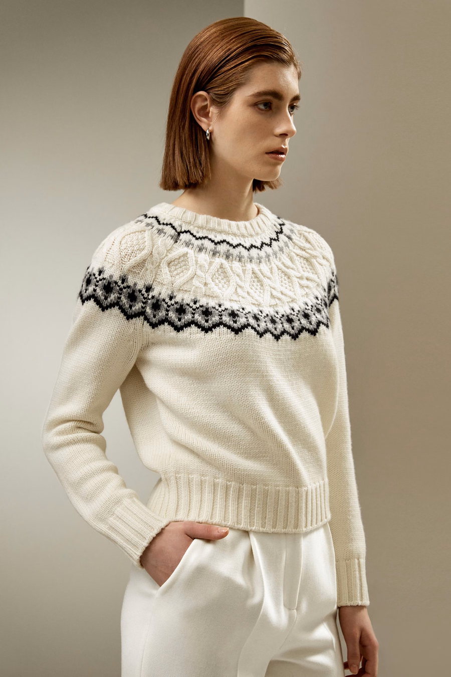 Pull à col rond Fair Isle