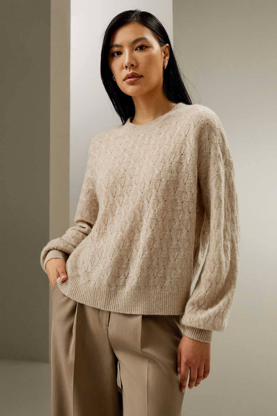 Pull en mélange de soie et cachemire