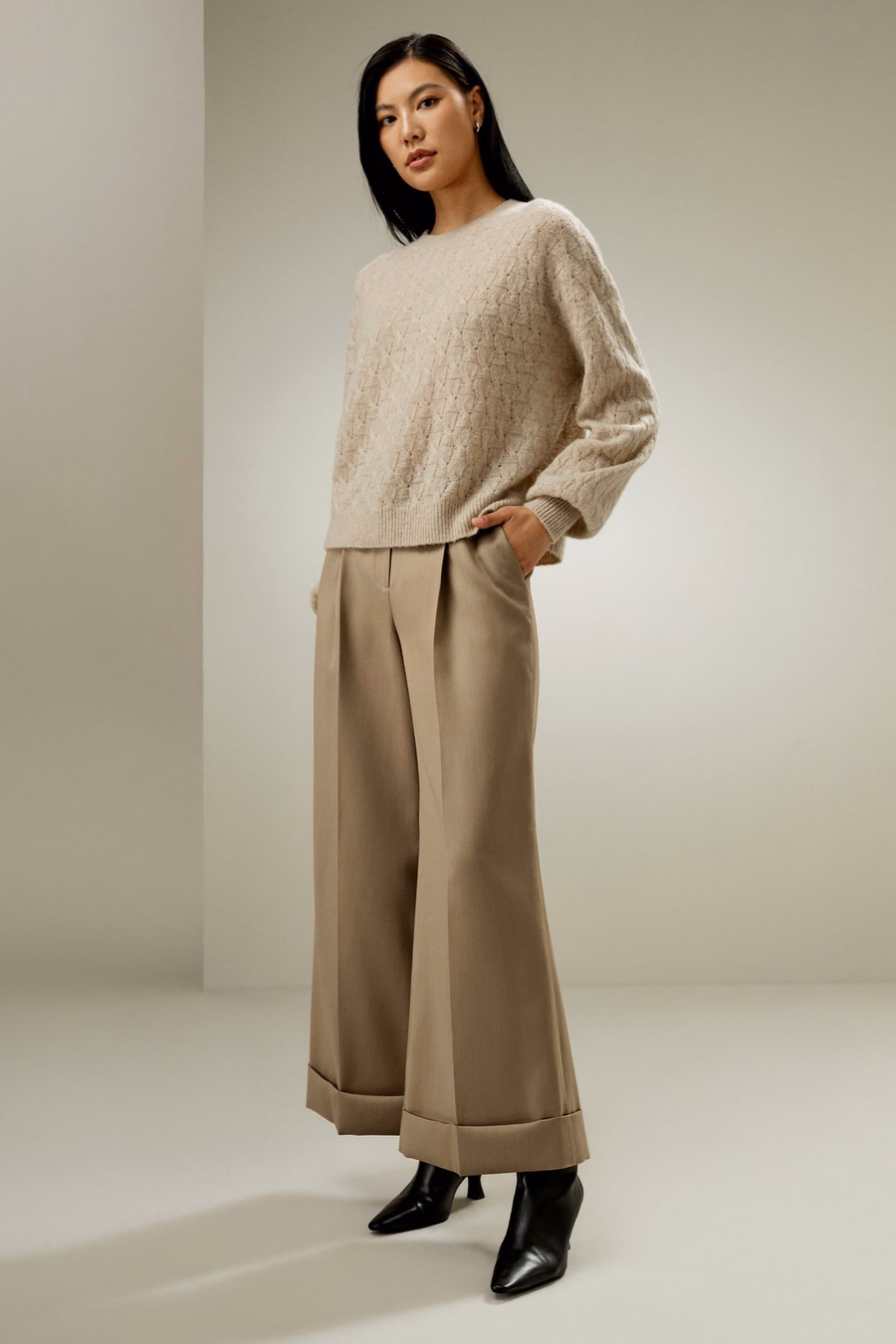 Pull en mélange de soie et cachemire