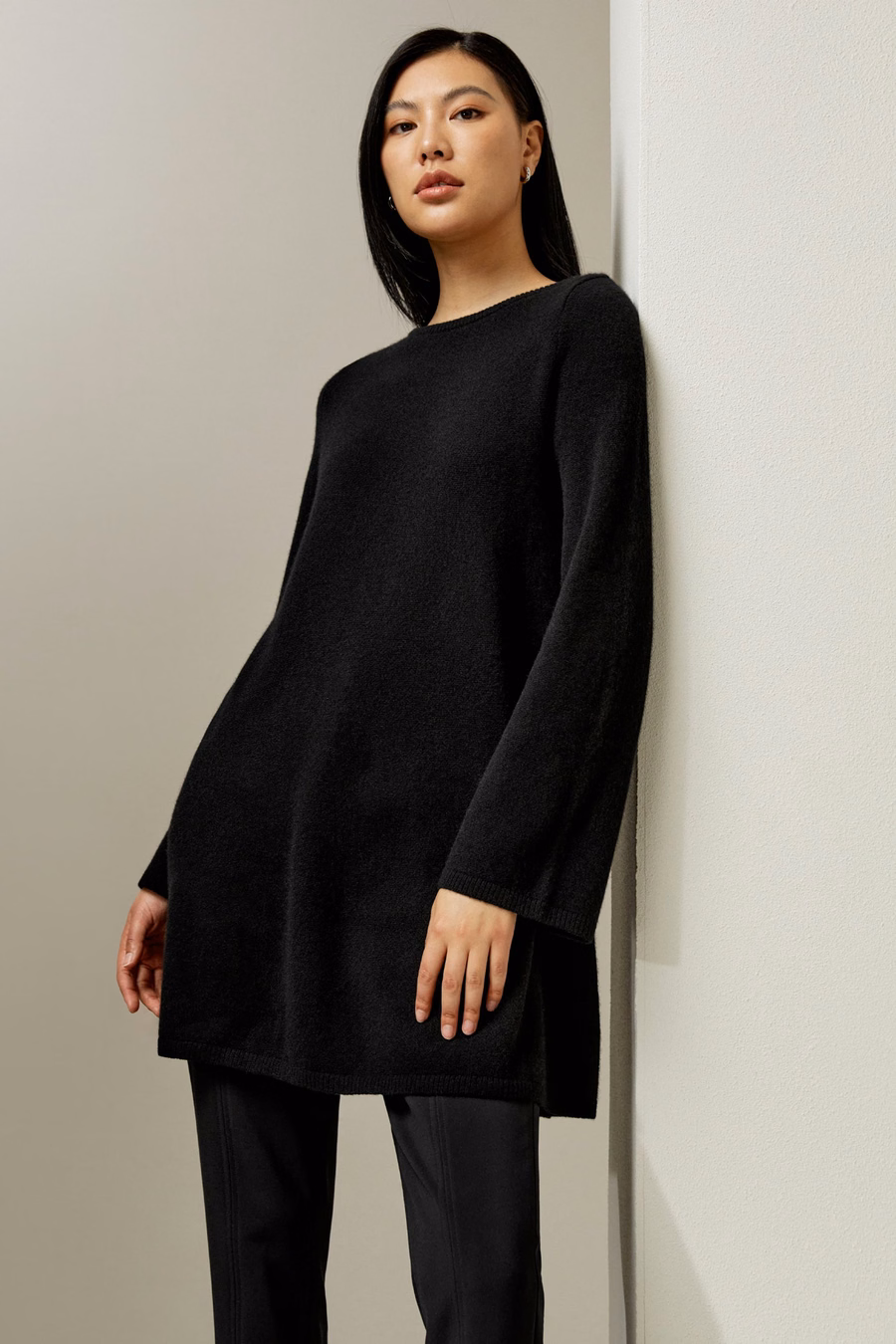 Pull en cachemire mi-long