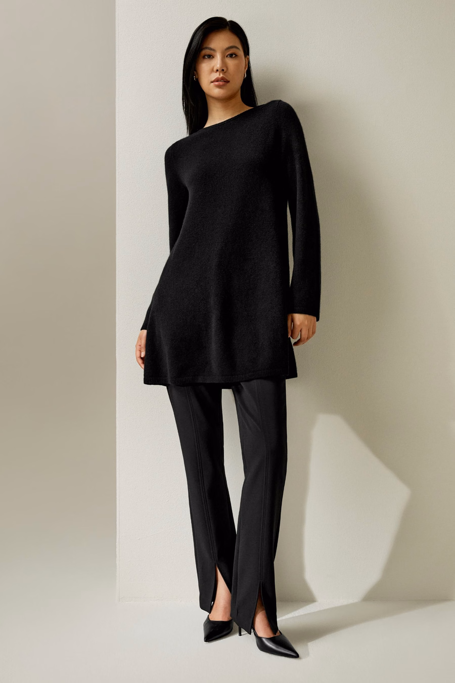 Pull en cachemire mi-long