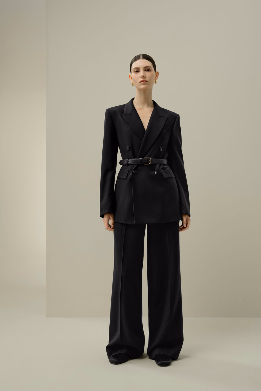 Ceinture en cuir avec boucle en or