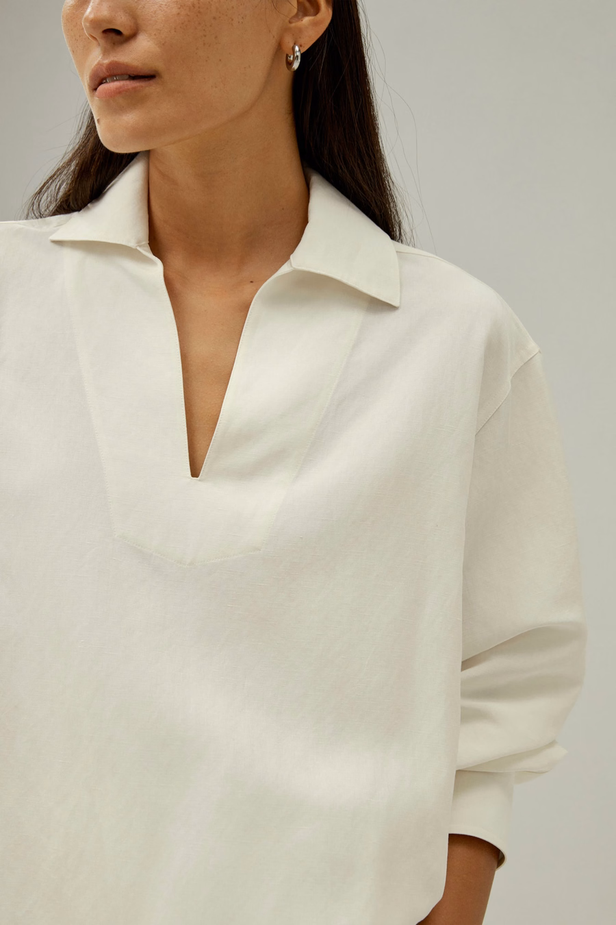 Chemise Oversize en Mélange Soie-Lin