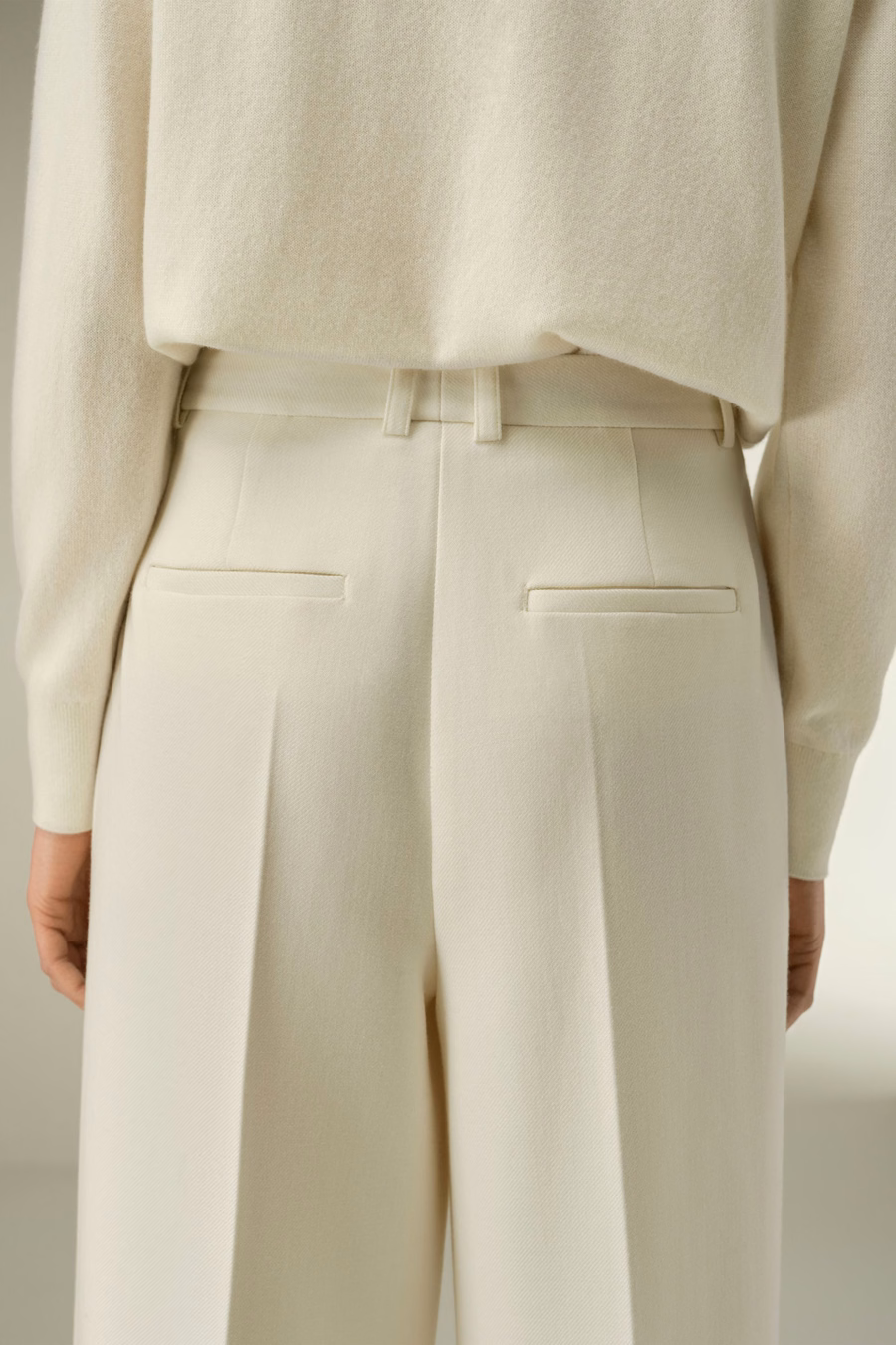 Pantalon en mélange de tweed en soie et laine