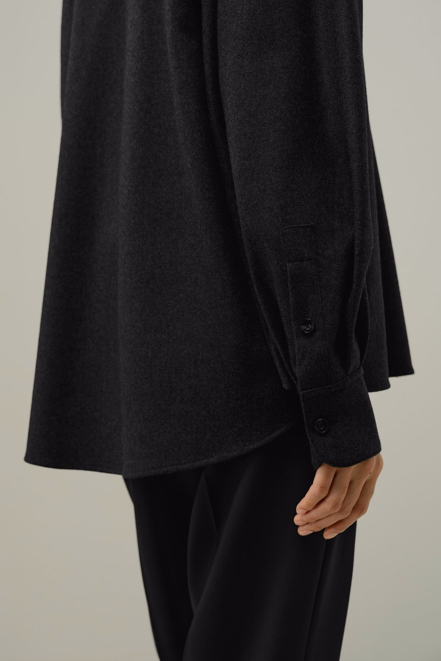 Chemise chaude en soie et laine surdimensionnée