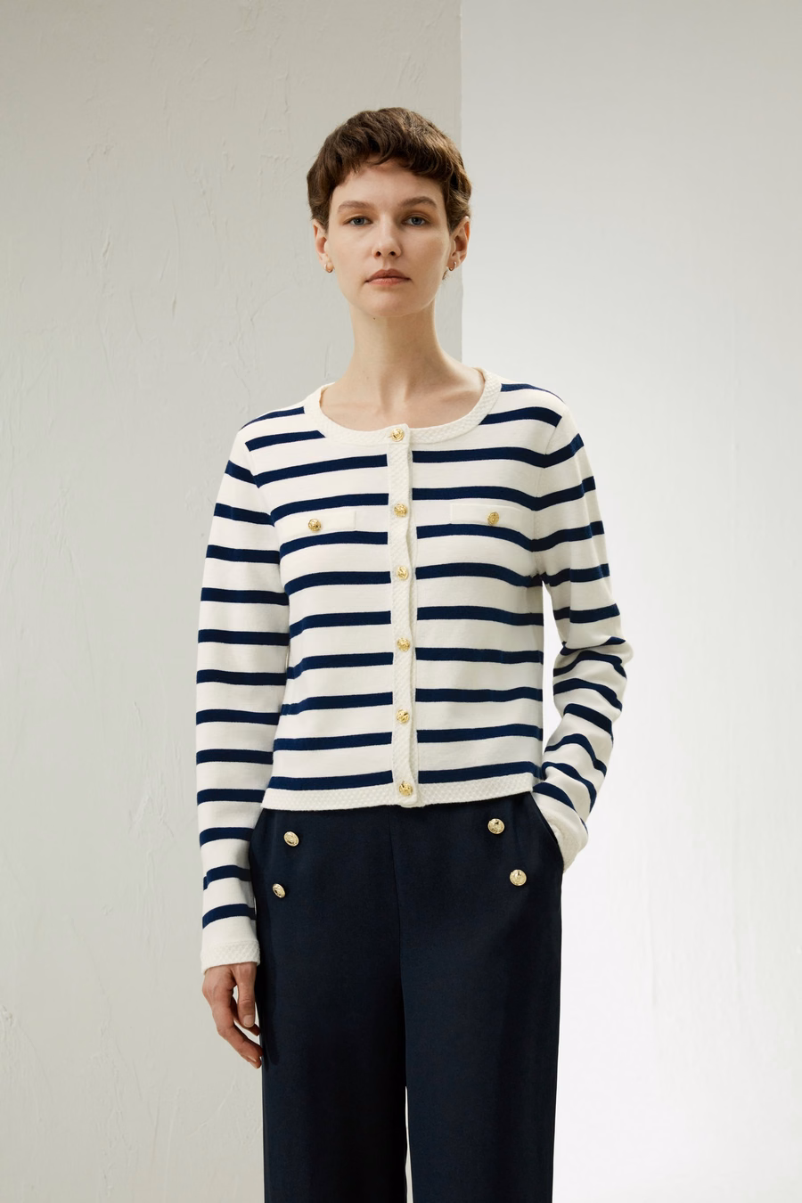 Gilet en laine rayé Gariana