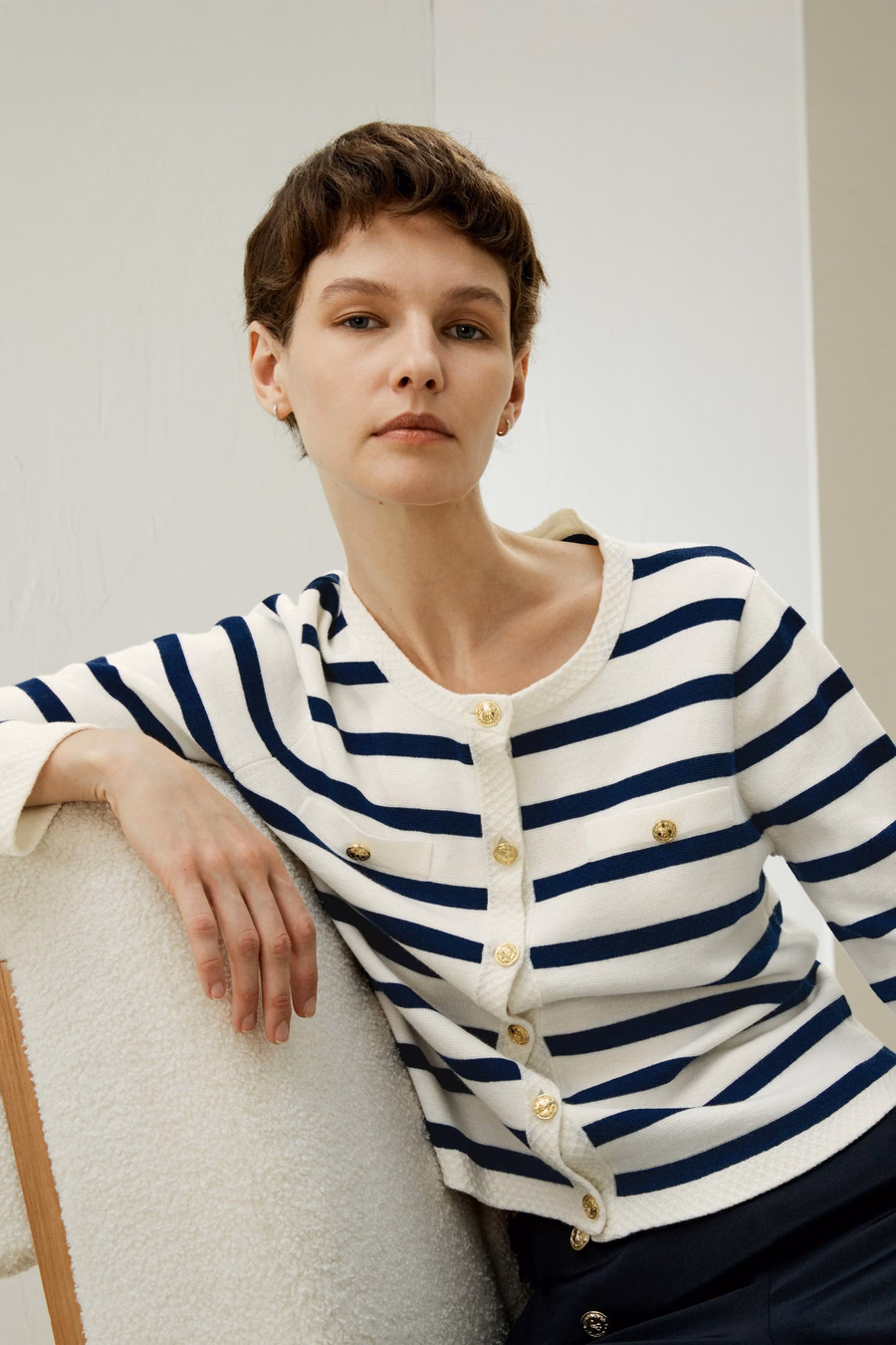 Gilet en laine rayé Gariana