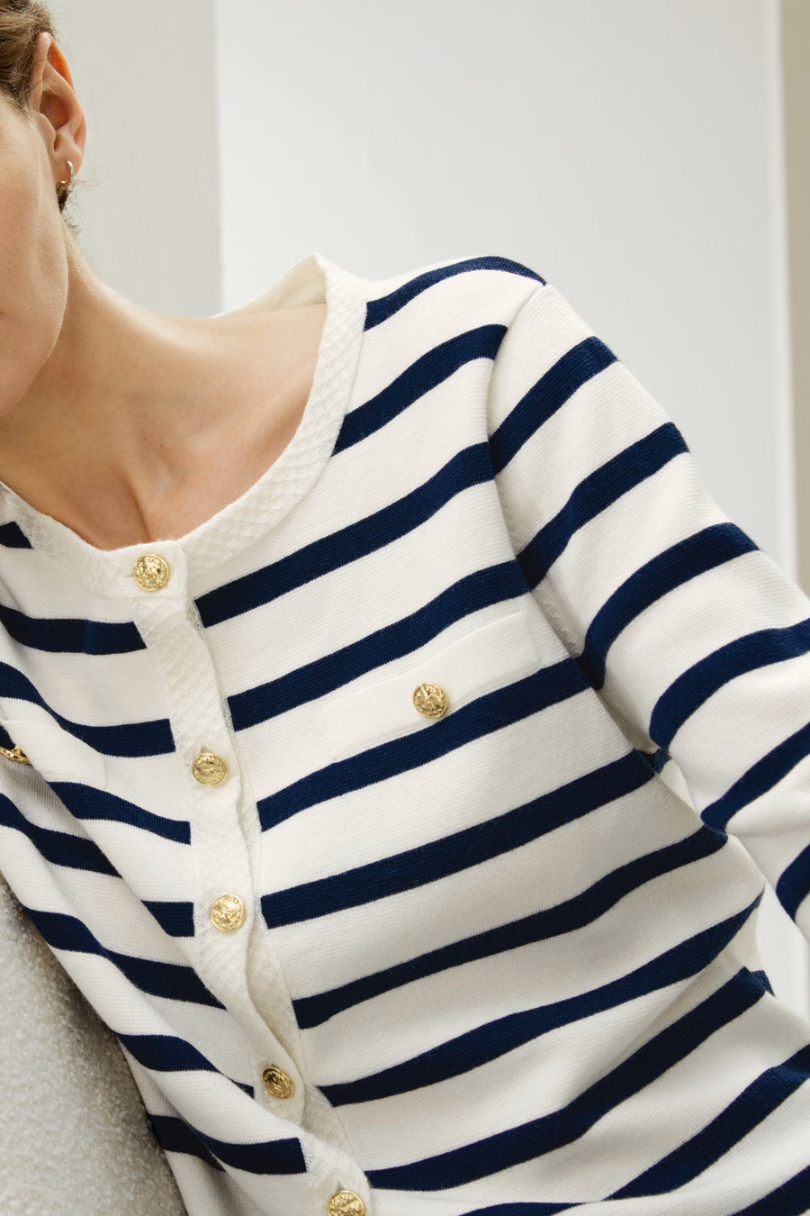 Gilet en laine rayé Gariana
