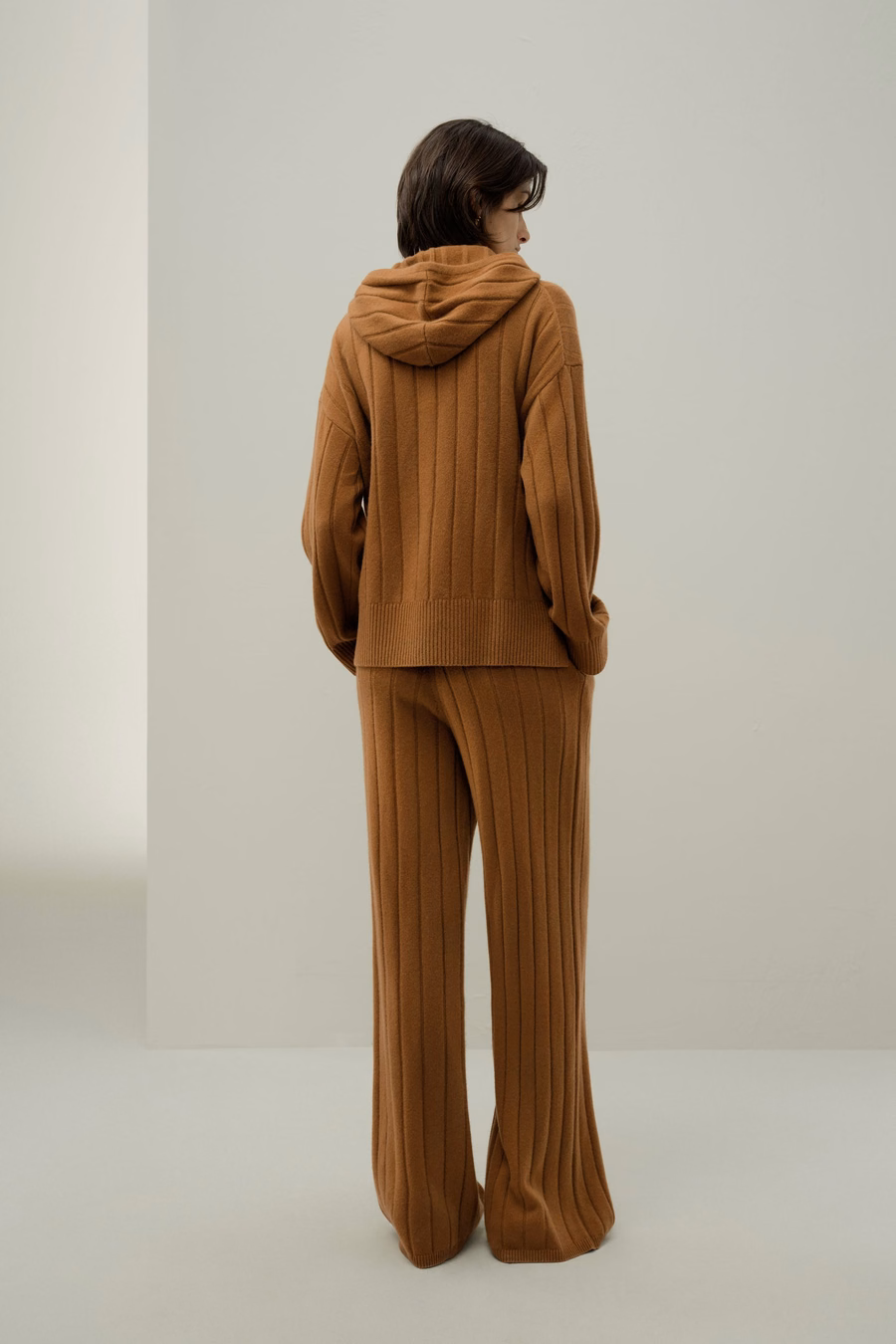 Pantalons à jambes larges côtelés