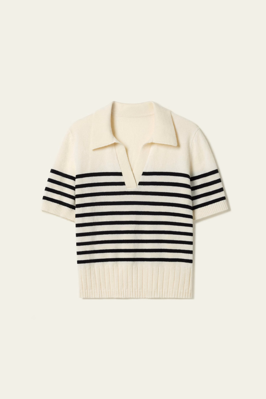 Pull Polo en Cachemire Rayé
