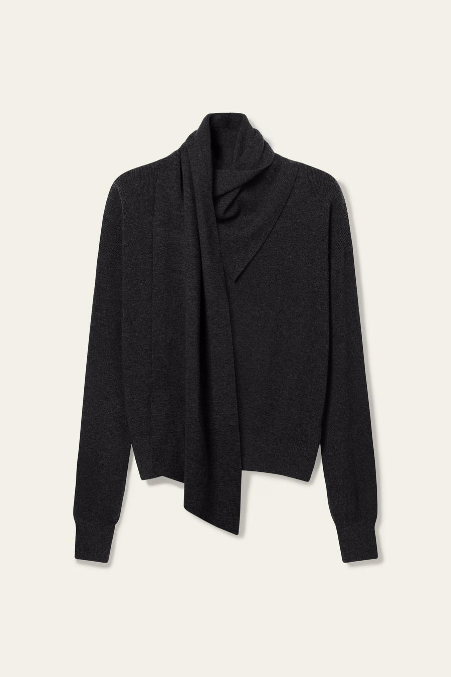 Pull en laine et cachemire avec col en nœud papillon