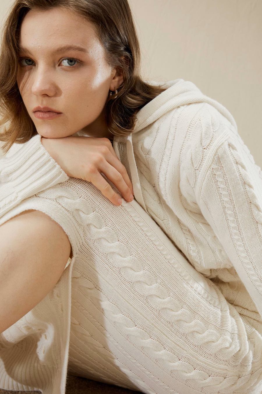 Jupe maxi en laine tricotée