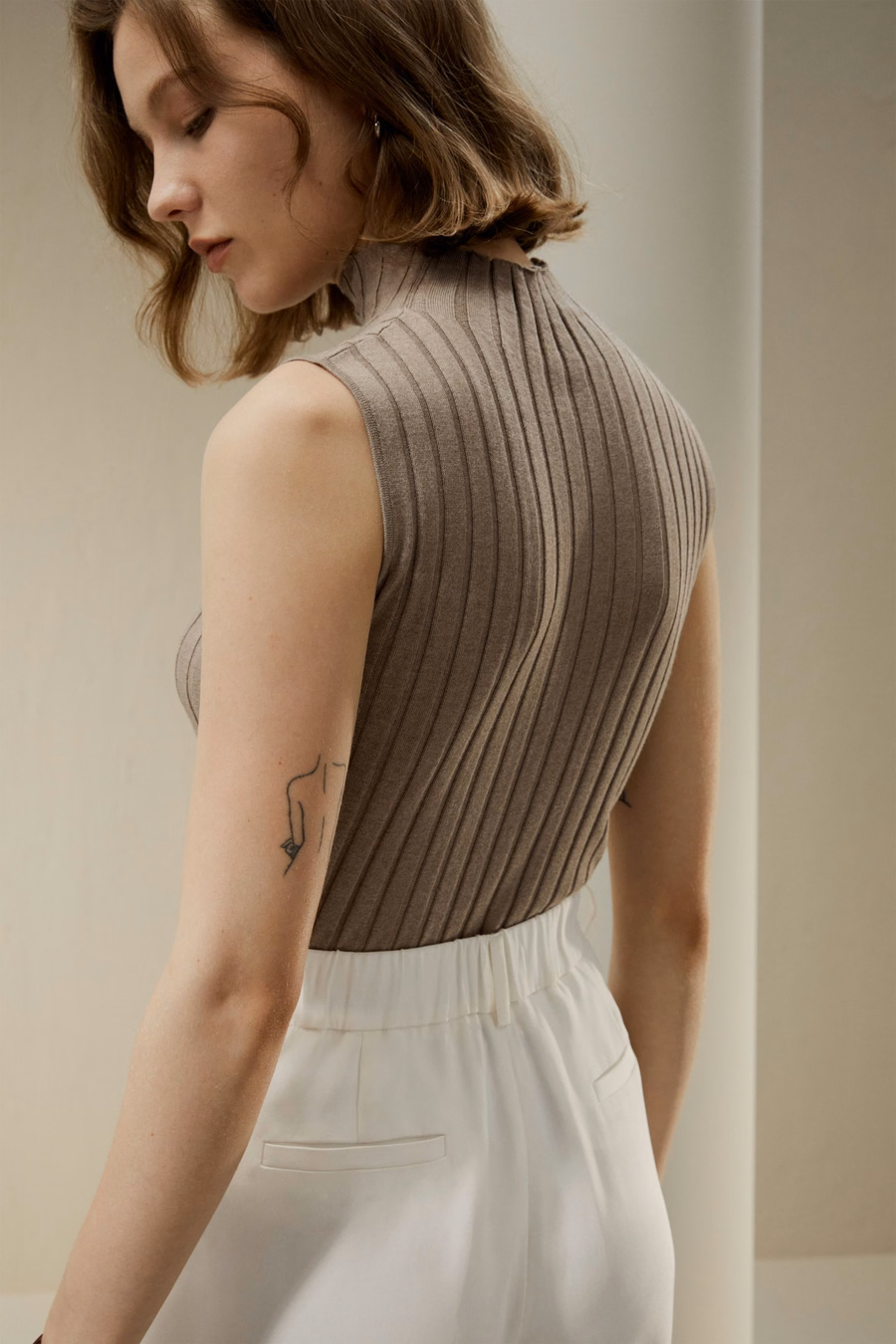 Top en tricot mélange soie-cachemire