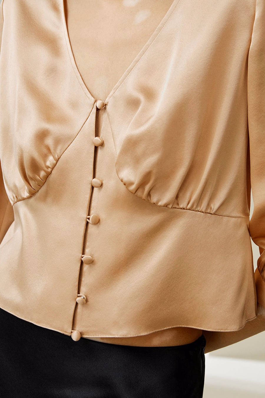 Haut en soie corset rétro ajusté