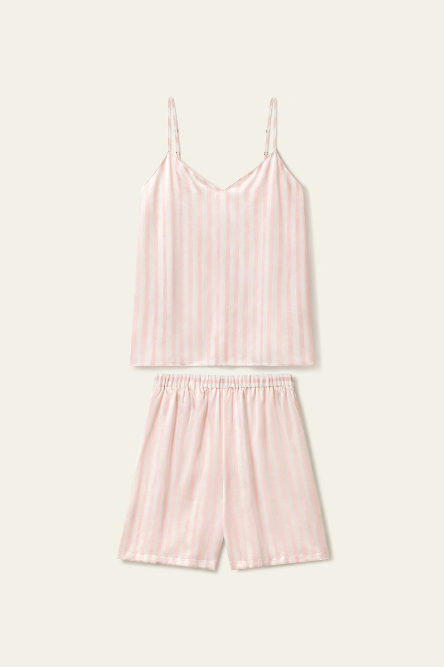 Ensemble de camisole en charmeuse rayée