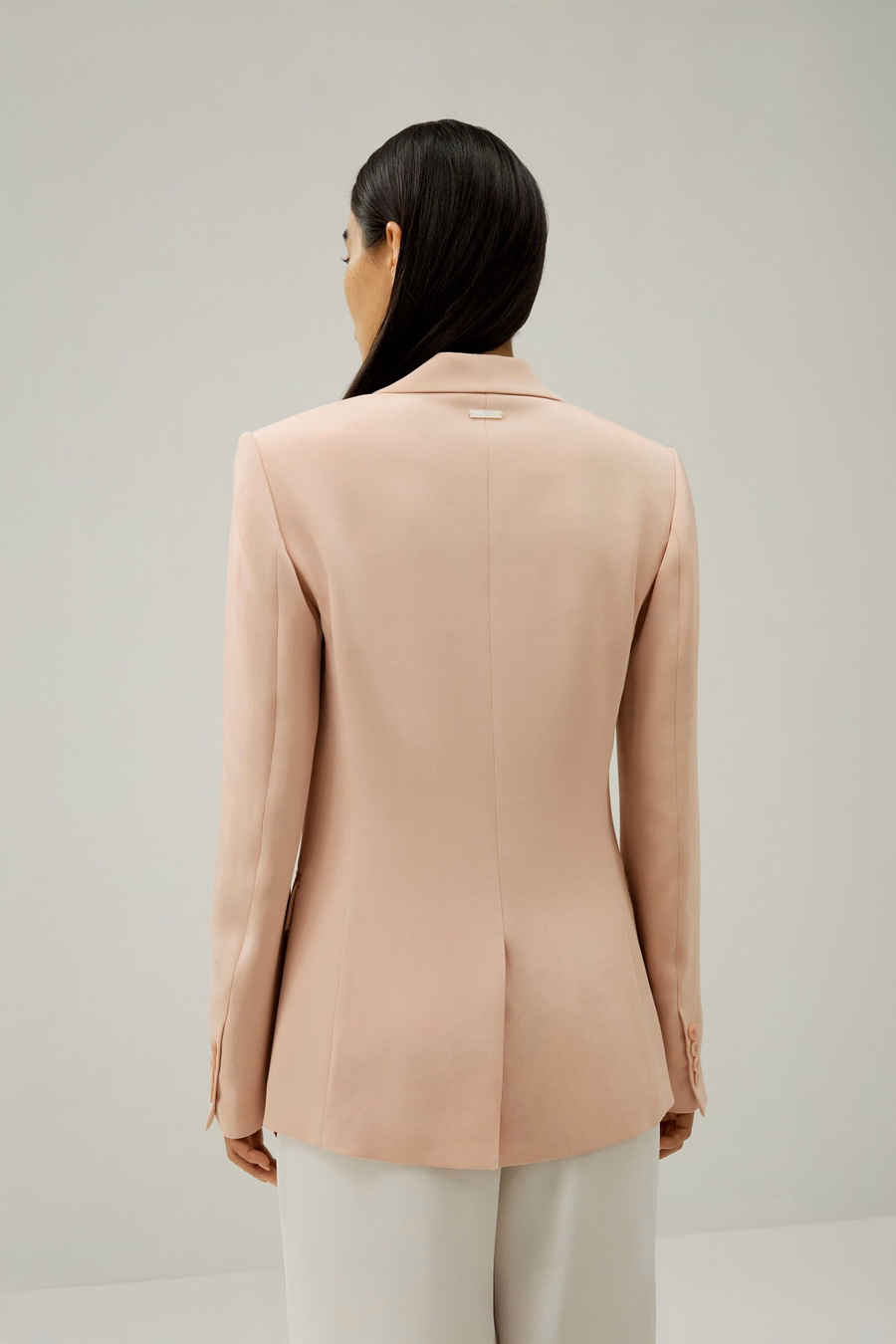 Blazer en soie couleur rose acajou