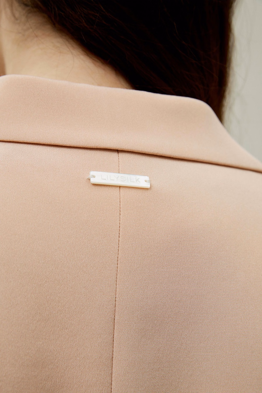 Blazer en soie couleur rose acajou