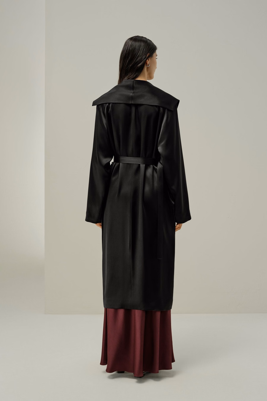 Manteau en Satin de Soie Double-Face