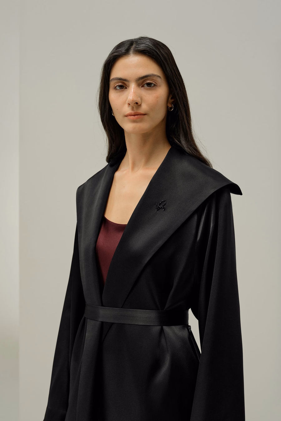 Manteau en Satin de Soie Double-Face