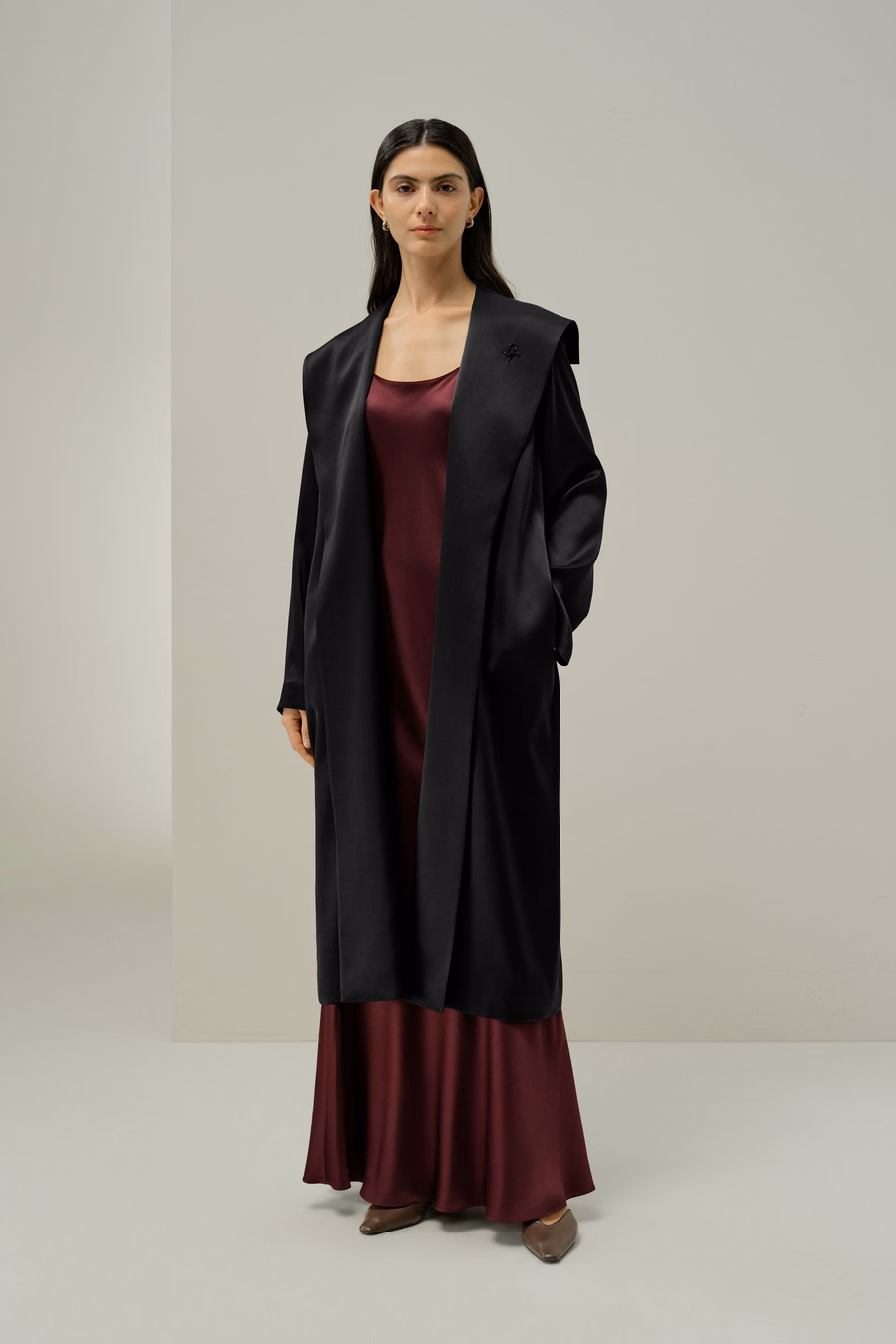 Manteau en Satin de Soie Double-Face