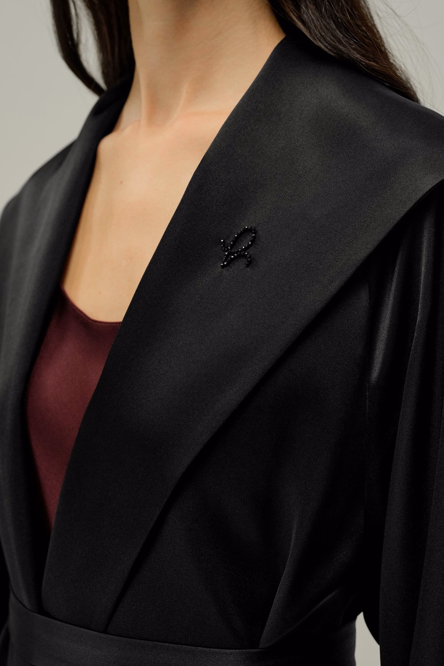 Manteau en Satin de Soie Double-Face