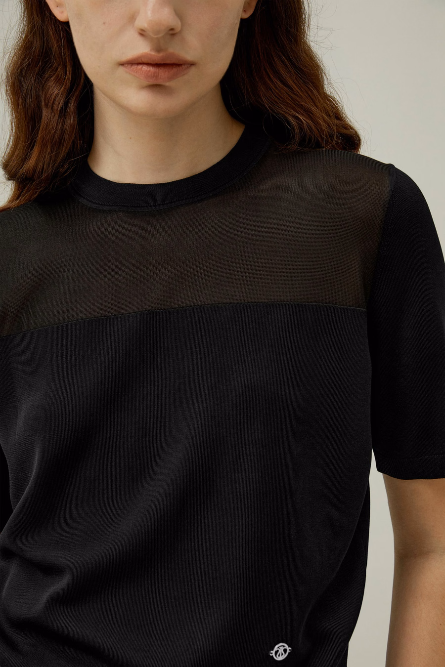 T-shirt en soie à double tricot sophistiqué