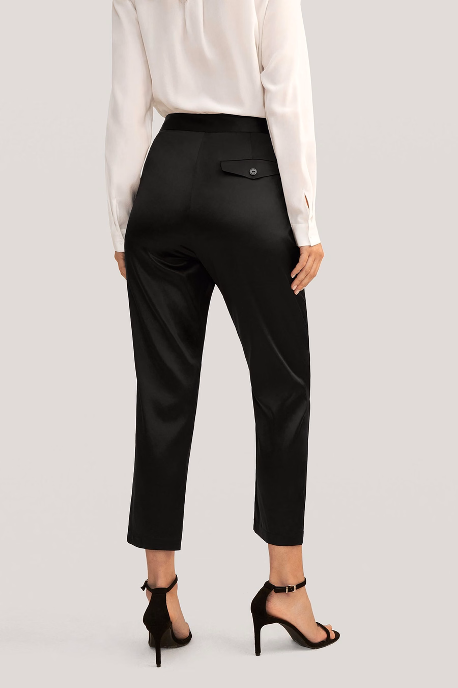 Pantalons cigarette en soie Comfort Fit