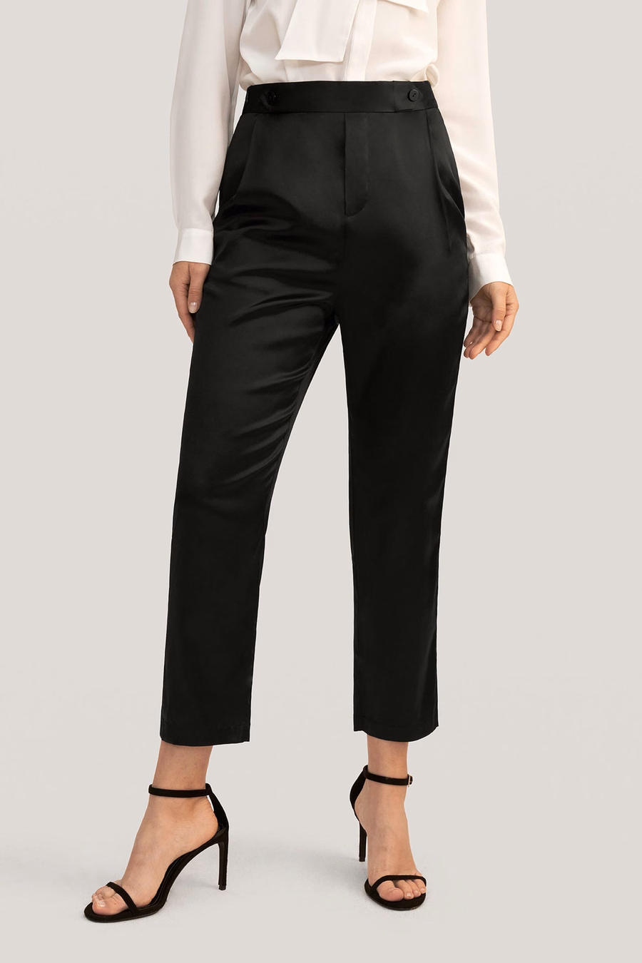Pantalons cigarette en soie Comfort Fit
