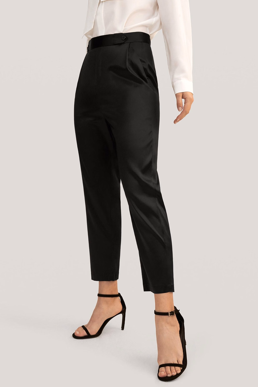 Pantalons cigarette en soie Comfort Fit