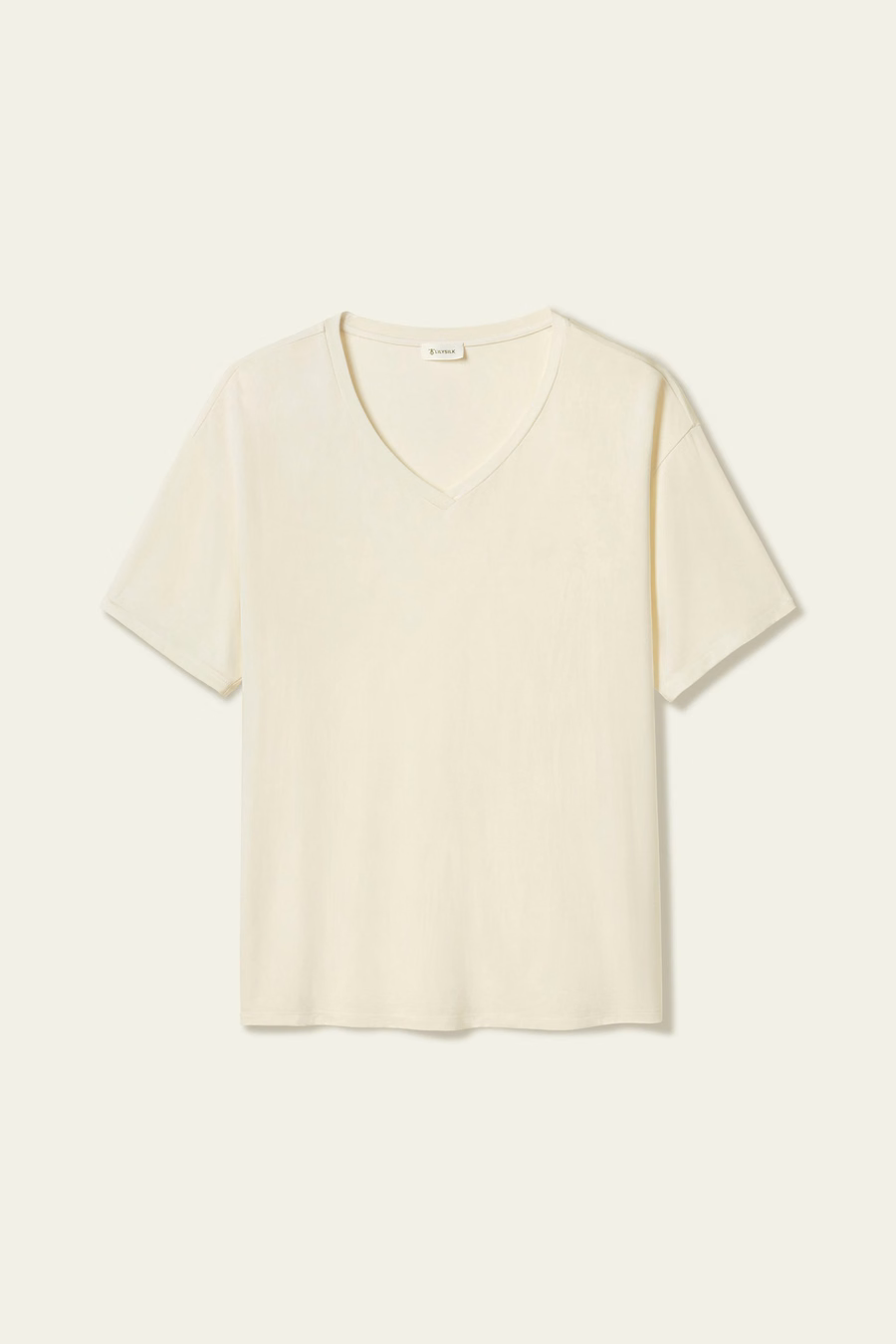 Haut T-shirt à col en V en Jersey de Soie Breeze