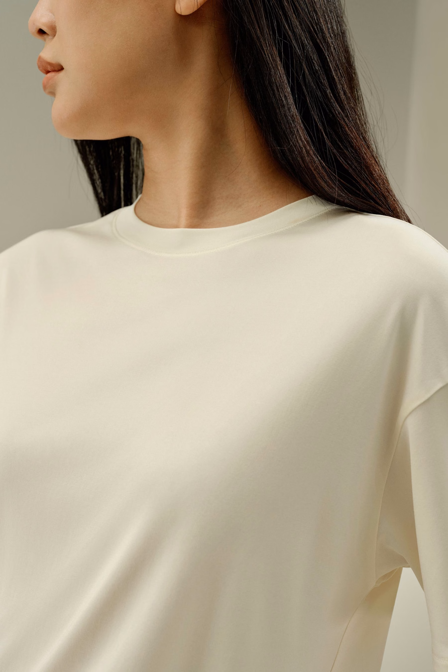 Tee-shirt en Jersey de Soie Surdimensionné