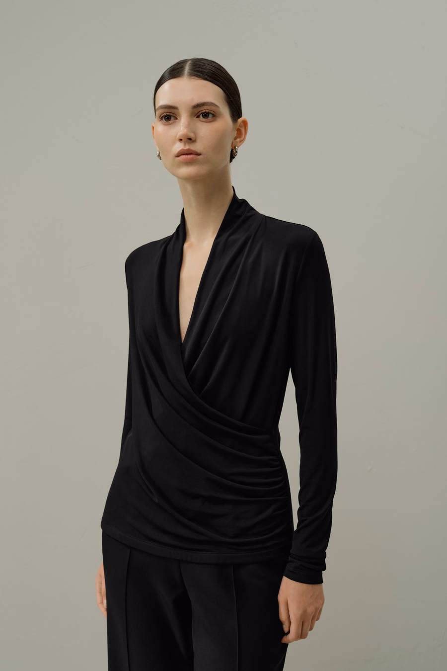 Top Wrap en Jersey Soie Breeze