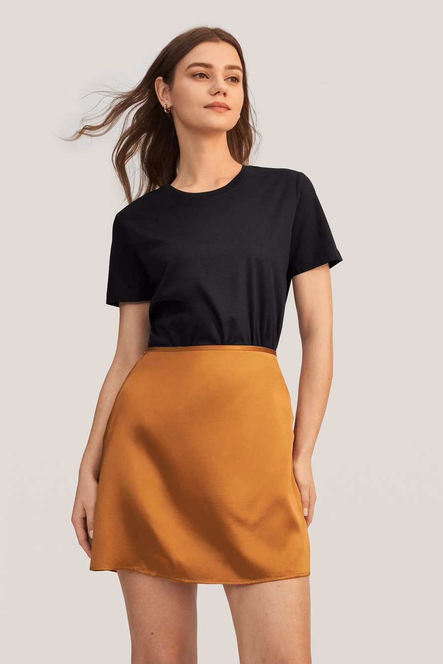 Jupe mini en soie A-Line