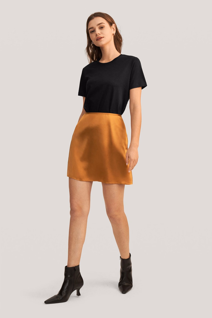 Jupe mini en soie A-Line