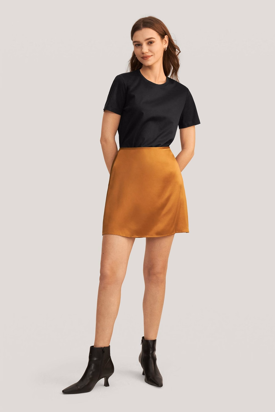 Jupe mini en soie A-Line