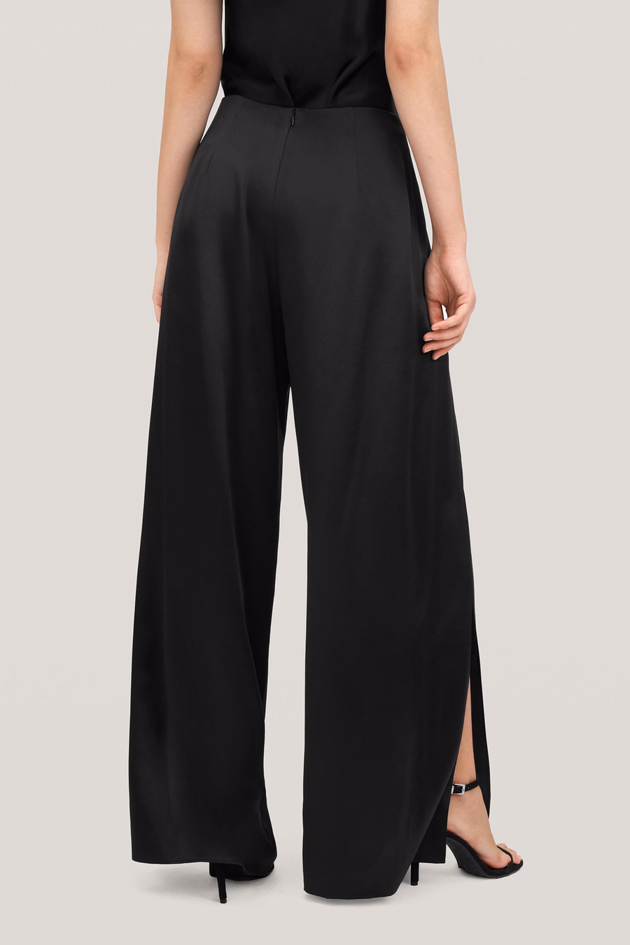 Pantalons en soie ginkgo taille haute