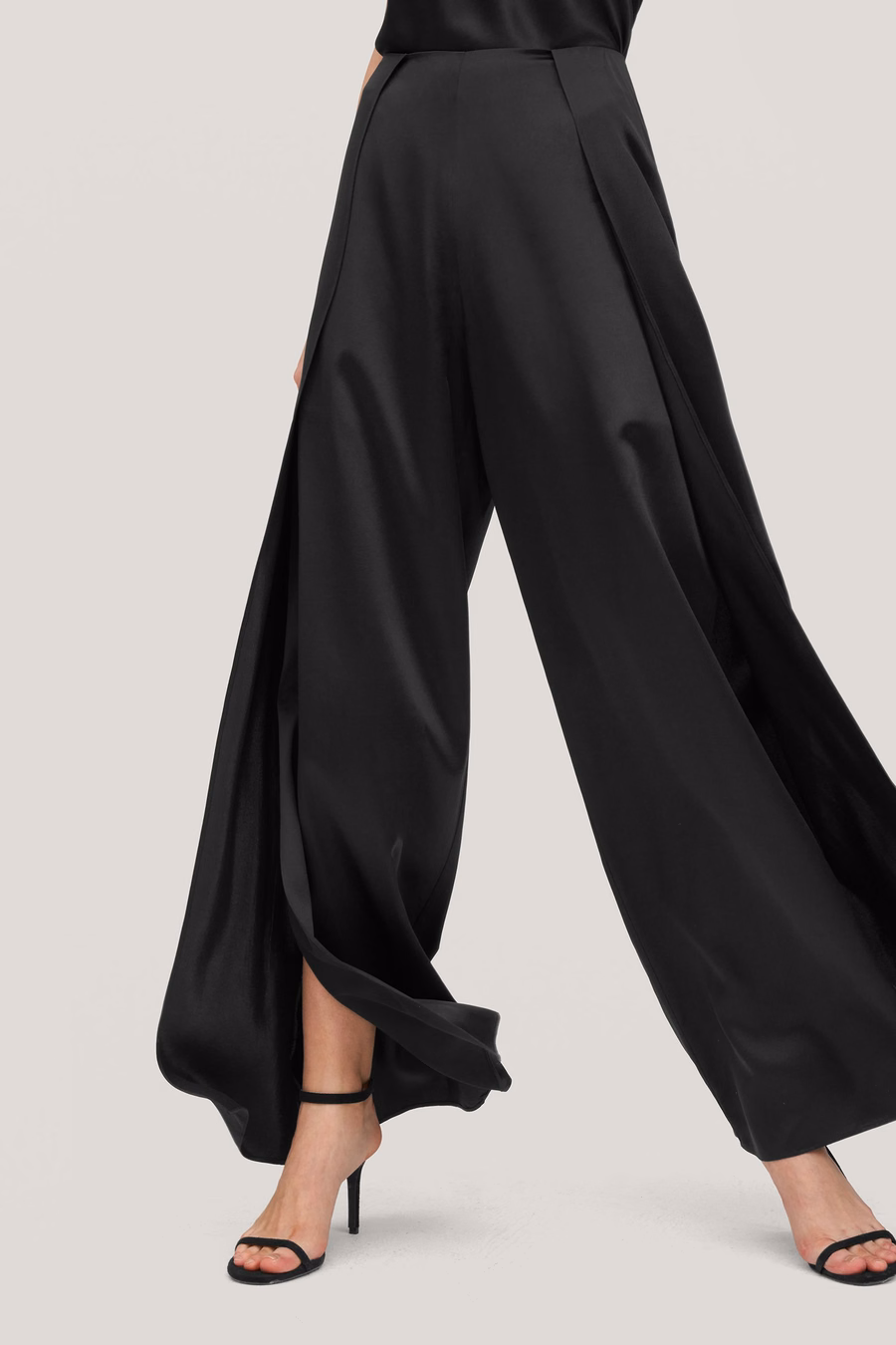 Pantalons en soie ginkgo taille haute