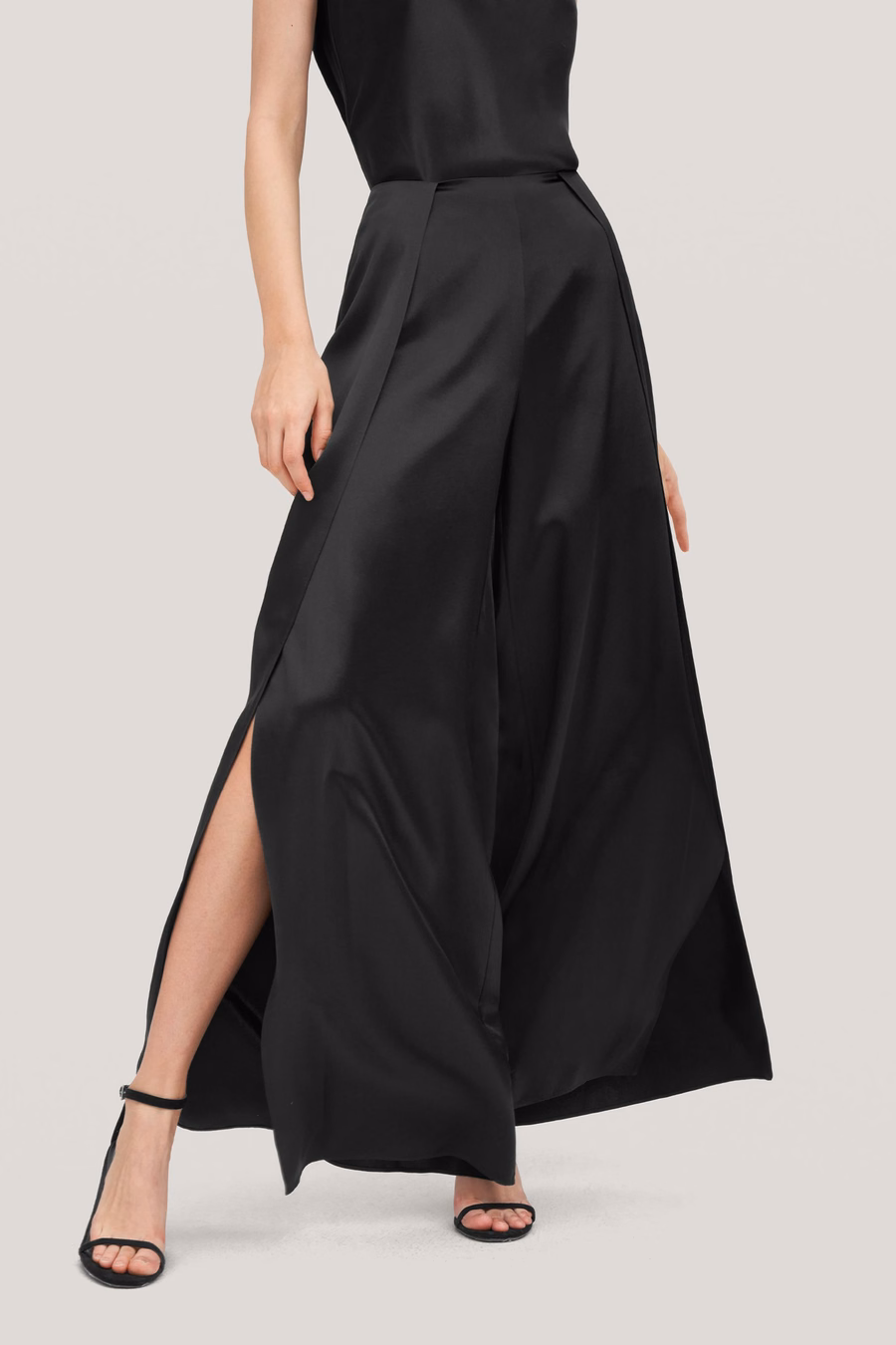 Pantalons en soie ginkgo taille haute