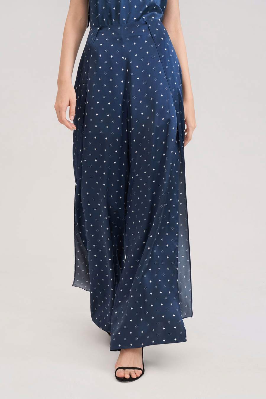 Pantalons en soie Ginkgo à jambes larges