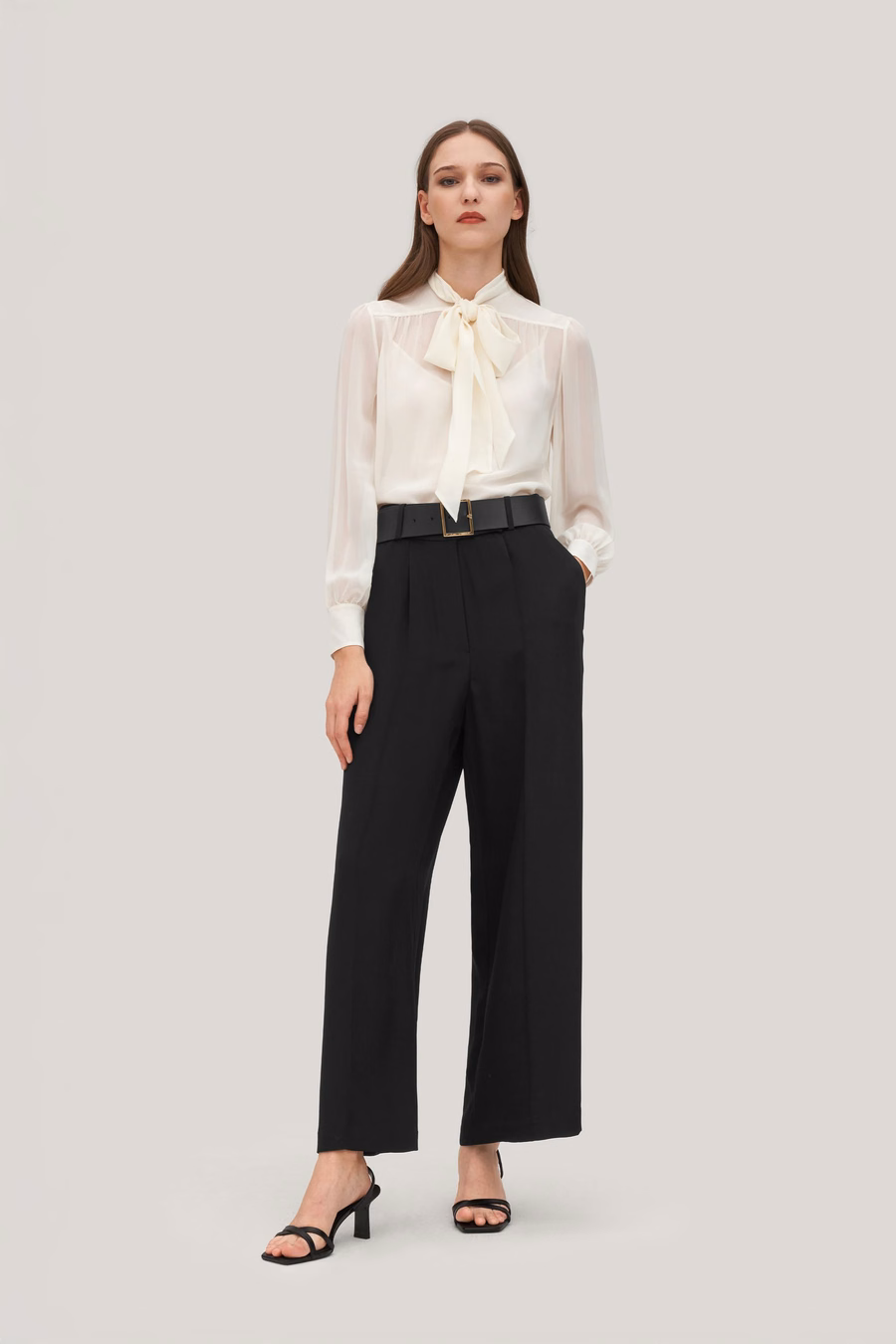 Pantalon en soie crêpe lourd Iris