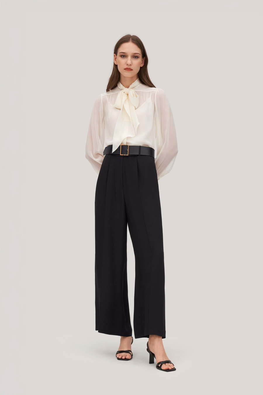 Pantalon en soie crêpe lourd Iris