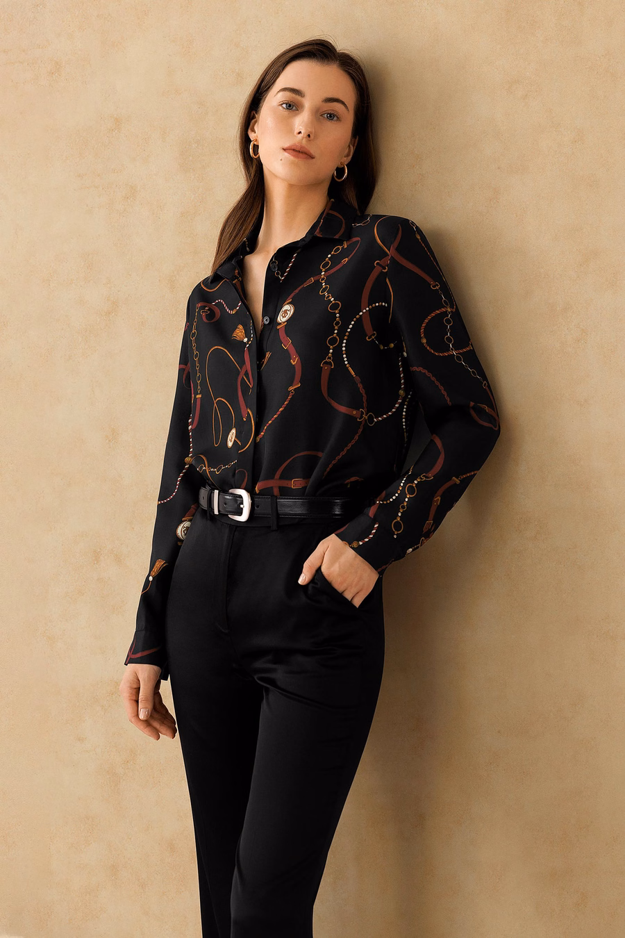 Chemise en soie imprimée Louisville