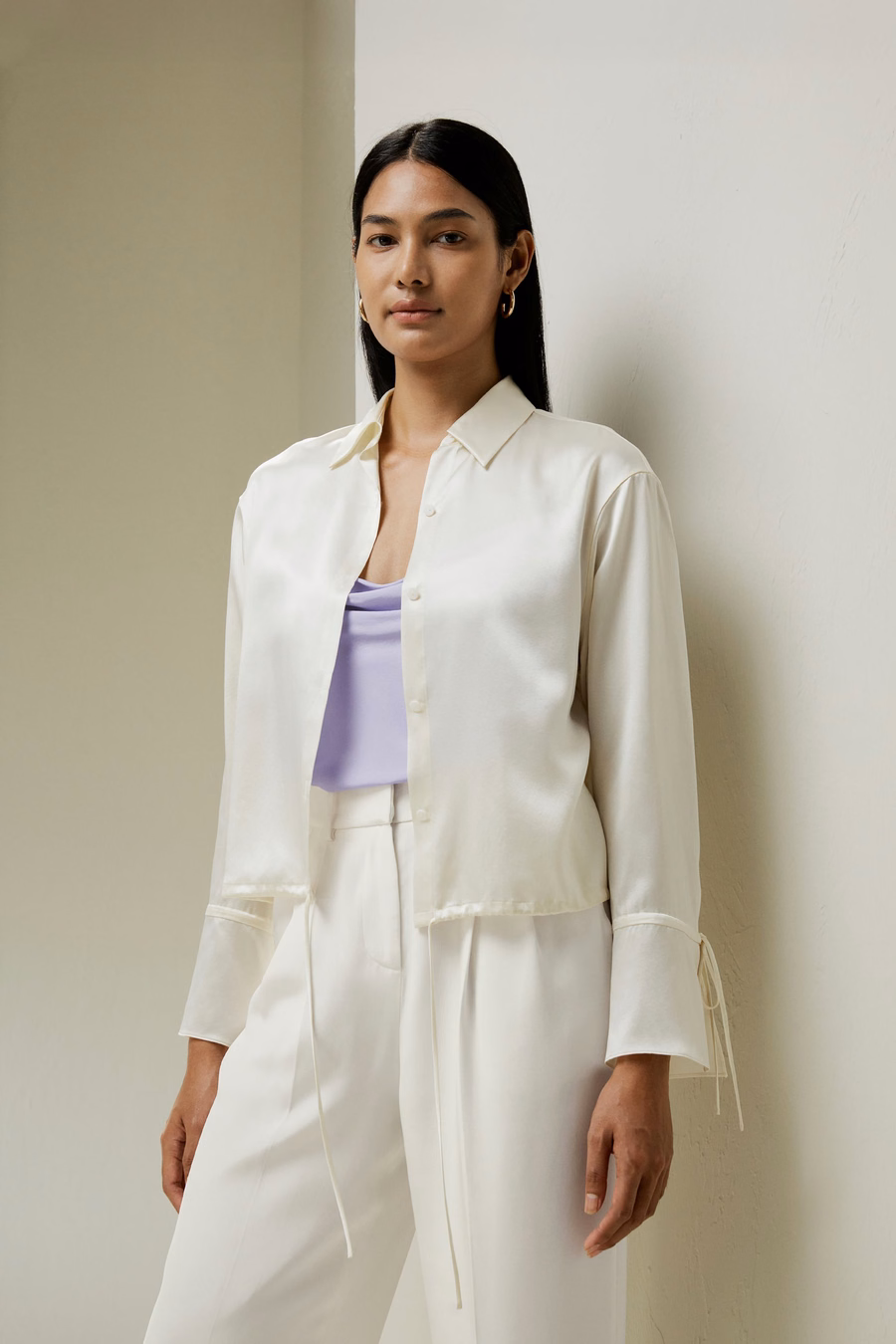 Blouse en Soie avec Cordon de Serrage